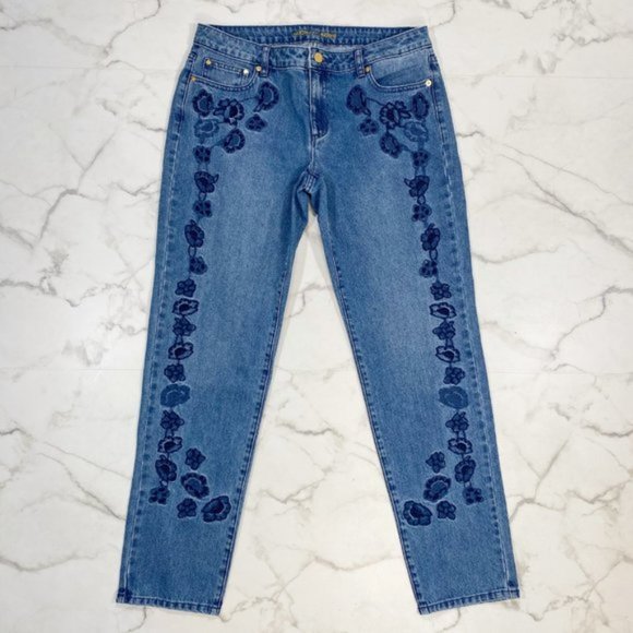 Michael Kors Dillon Floral Embroidered Jeans - Picture 3 of 8